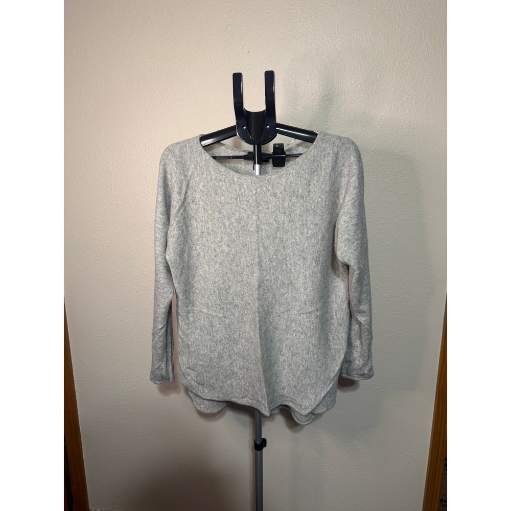 Charter‎ Club Luxury Gray 100% Cashmere Crew Neck Sweater Womens XL Heather Grey
